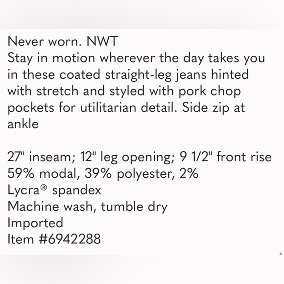 Kut from Kloth Reese Ankle Straight leg coated black jeans Evereve - Picture 8 of 8